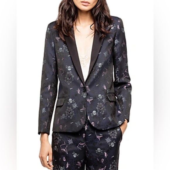 Zadig & Voltaire Victor Tattoo Jacket/Blazer in Marine Size XS/S 36 - Picture 1 of 9